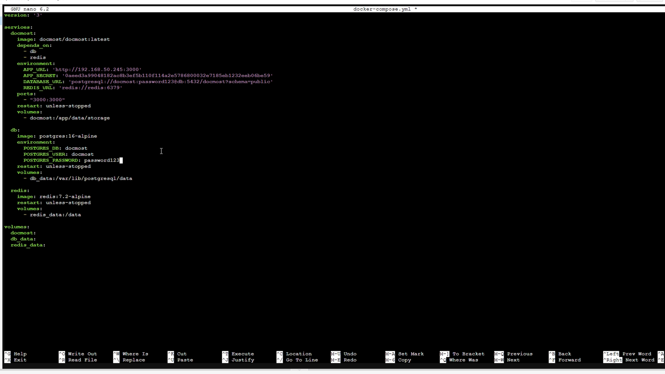 Docker compose example